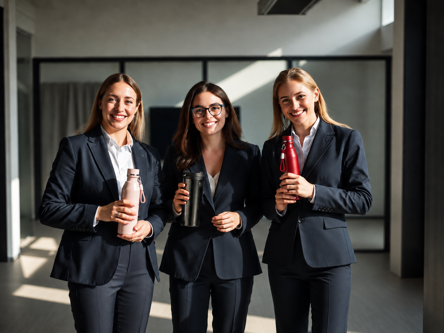 Brindes corporativos em uso por equipe
